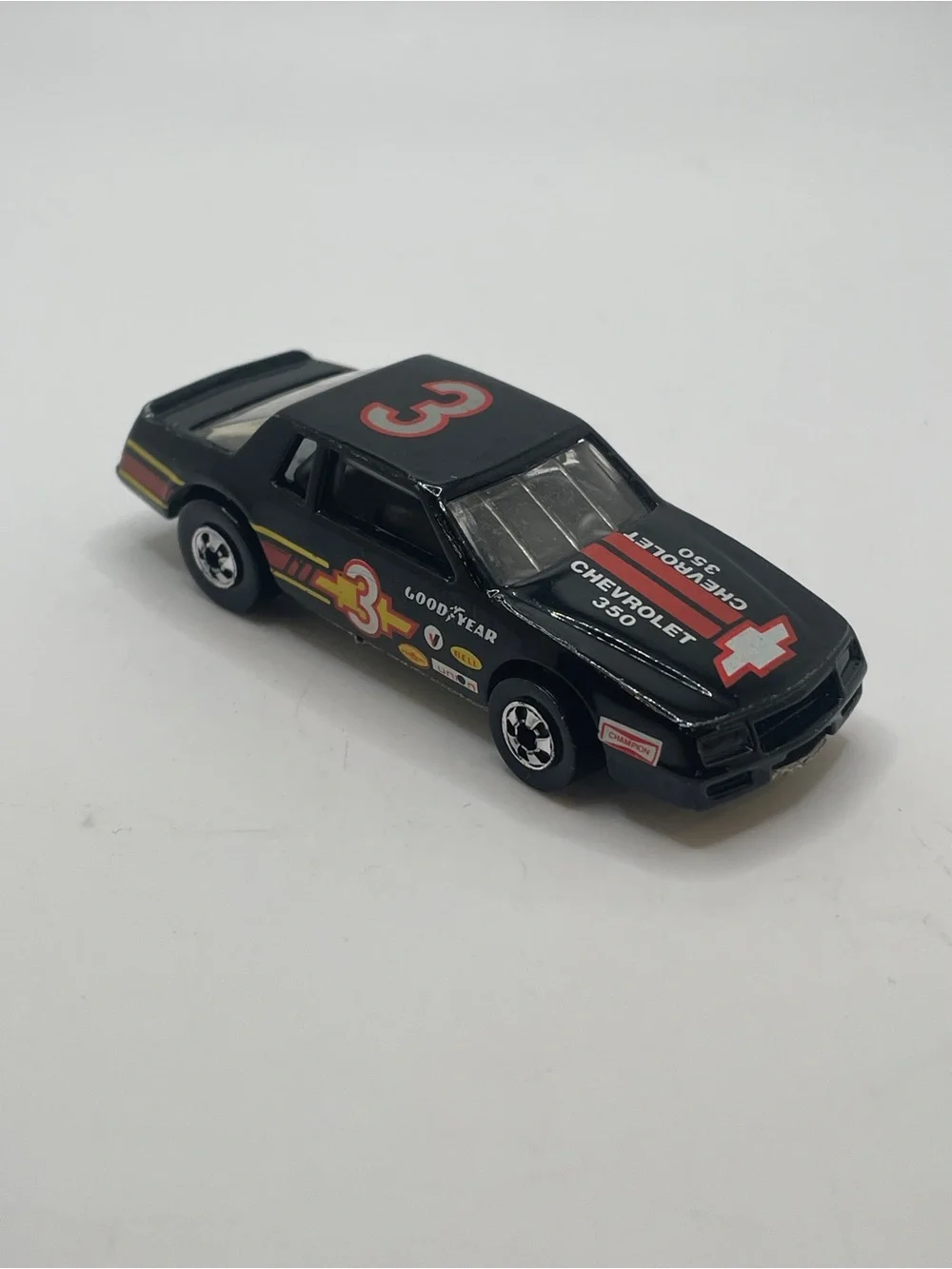 Vintage Hot Wheels 1988 Black Monte Carlo Stock Car #3 Blackwall Malaysia